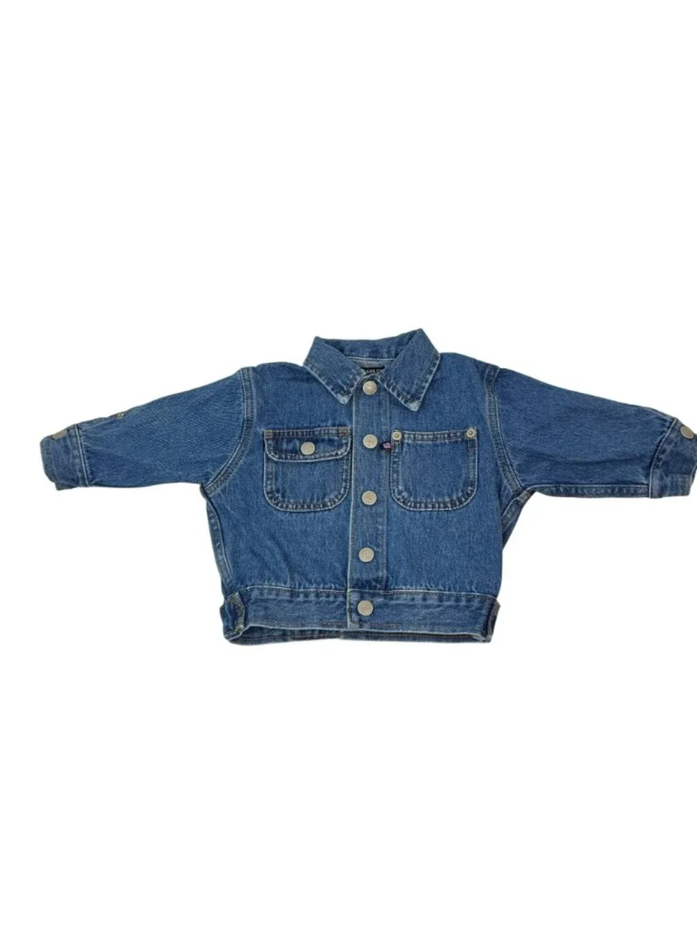 Polo Jeans Co. Ralph Lauren Baby Denim Jacket S/M 3-12M Button-Up Blue Cotton